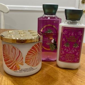 NWT.  Bath and Body, 3 piece candle and body care set.
